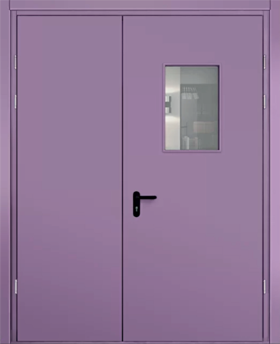 Противопожарная дверь EIS-60 остекленная, двупольная